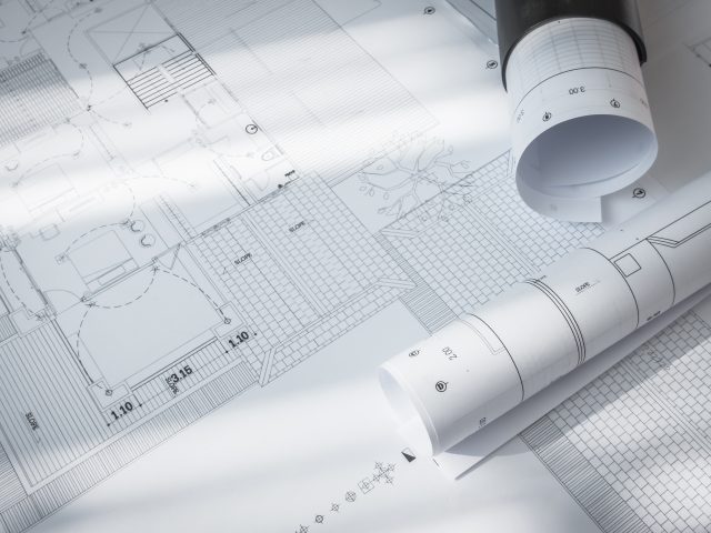 Construction plans of architectural project